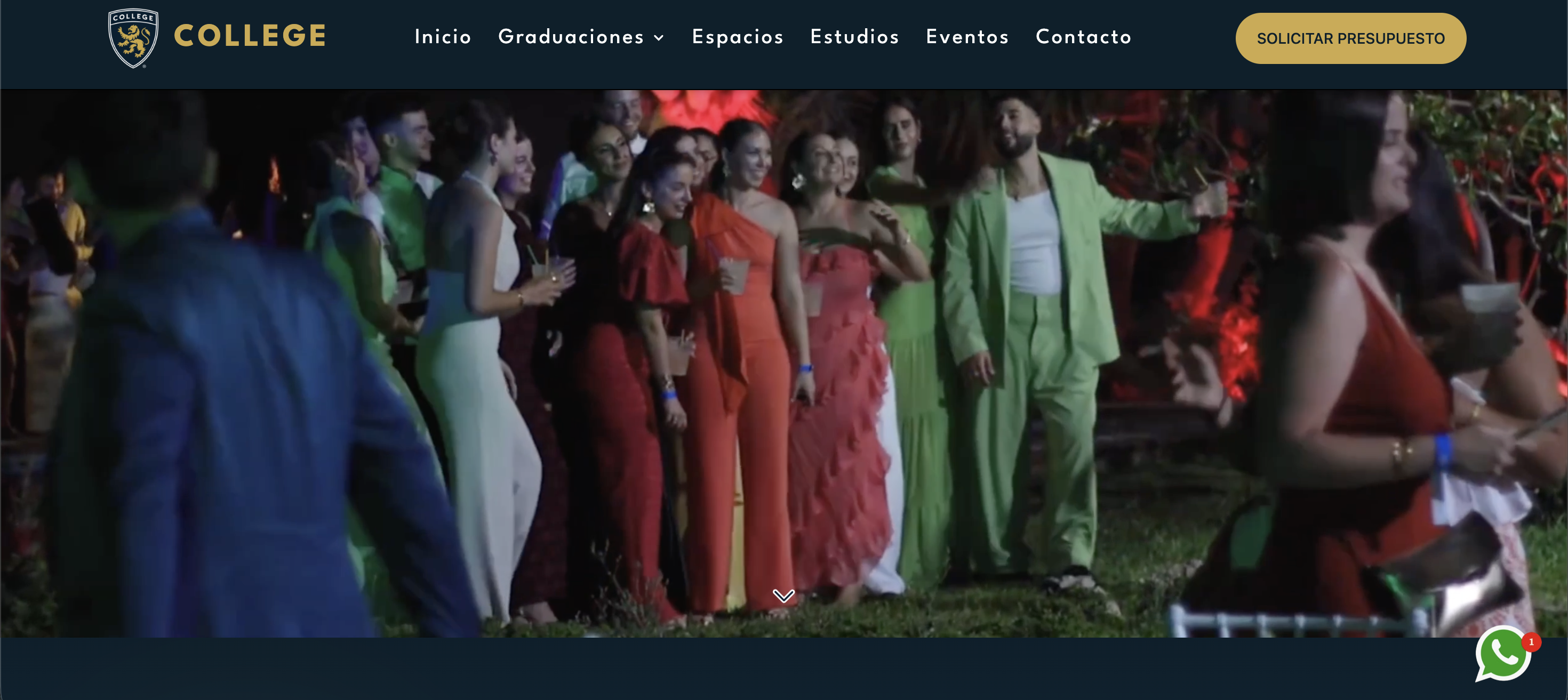 College Events website screenshot